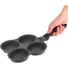 Ejoyous Pancake Pan, 4 Hole Pancake Shape Pancake Pan Fried Egg Pan Non-Stick Egg Pan Henssler Pan with Handle for Breakfast Fried Egg Hamburger Induction Cooker Gas Stove