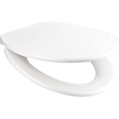 Euroshowers Opal One Toilet Seat Oval White Toilet Lid with Soft Close Mechanism Toilet Seat Made of Duroplast and Removable