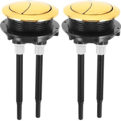 Angoily 2 x Double Push Button Toilet Flush 45mm Golden Toilet Flush Replacement Kit Water Tank Button for Home Bathroom Office