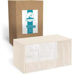Calmwaters® 78AU6138 Kitchen Storage Set with 3 Jars, 1 Litre Capacity, Food Grade Plastic, Dishwasher Safe, Stackable, Cream White/Clear