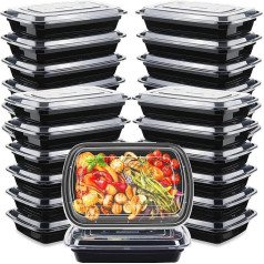 [Pack of 30] Meal Prep Containers Reusable 1 Compartment, Microwave, Freezers & Dishwasher Safe - BPA Free Food Prep Containers with Lids - Stackable Salad Lunch Box