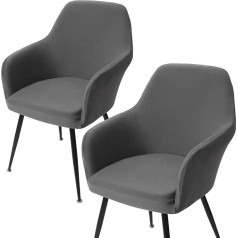 MEIVINES Chair Covers, Stretch Chair Cover, Set of 2, Chair Covers, Swing Chairs with Armrests, Removable Protective Cover for Office Chairs, Dining Room Chairs, Dressing Table, Chair, Kitchen Chairs