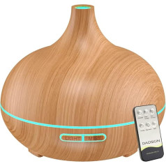 Dadson 500 ml Aroma Diffuser for Fragrance Oils, Humidifier, Room Humidifier, Air Freshener, Home, Electric Room Fragrance, Aromatherapy, Diffuser with 7-Colour LED Light (Light Brown)