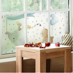 Opaque Window Film Elephant and His Friends Walking - Window & Shower Door Sticker - 40 x 200 cm
