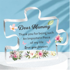 HULALA Acryl-Puzzle-Plakette für Mütter, Muttertag, Geburtstag, Weihnachten, von Tochter, Sohn, Thank You For Being Such An Important Piece Of My Life Love You Forever