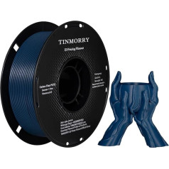 Carbon Fibre PETG Filament 1.75 mm, TINMORRY PETG-CF 3D Printing Materials, Compatible with Bambu FDM 3D Printer, 1 kg 1 Spool, Blue