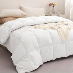 puredown® Duvet 135 x 200 cm Down Duvet All-Year Duvet Breathable Warm Lightweight Quilt with Goose Down and Feather Filling, Washable, Oeko-Tex Standard 100, RDS Certification, White