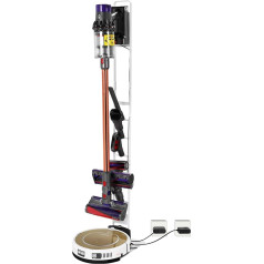 DingGreat Vacuum Cleaner Holder, Stand Holder for Dyson V15 V12 V11 V10 V8 V7 V6 and Other Handheld Vacuum Cleaners, Vacuum Cleaner Freestanding Floor Stand, No Drilling the Wall (White)