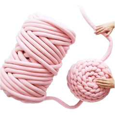 Core Yarn Yarn Multicoloured Soft Bulky Arm Knitting Wool Roving Crochet DIY Hand Chunky Knitted Blanket Yarn for Giant Chunky Embroidery Throw Sofa Blanket Blanket and Crafts (Pink, 1 kg)