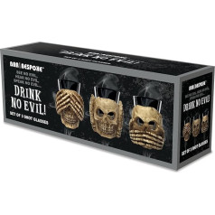 Bar Bespoke Drink No Evil Shot Glasses Set of 3