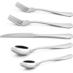 Vinsani 20-Piece Stainless Steel Cutlery Silverware Flatware Home Use Tableware Dinnerware Set Knife Fork Spoon Dessert Spoon Service for 4