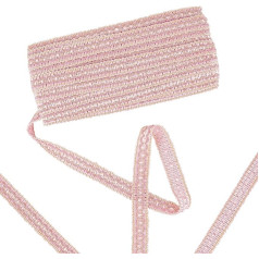 GORGECRAFT Pink Gimp Braid Trim Ribbon 15.3 Yard Basic Border Polyester Fabric Sewing Tape Fringe Padding Flat Trimmings Ornament for Craft Costume Home Decoration DIY Accessories