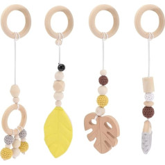 Gadpiparty Wooden Baby Room with Frame Bathroom Foldable Hanging Pole Toy for Baby Newborn Gift