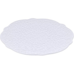 Alessi Dressed Porcelain Saucer for Tea Cup with Relief Decoration, White - Set of 4