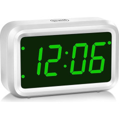 Timegyro LED Digital Clock Battery Operated Alarm Clock for Bedroom LED/LCD Display Switchable Two LED Brightness Levels 12/24Hr Snooze