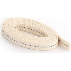 NKlaus 5 Metres 10 mm 100% Natural Cotton Lamp Wick Flat Strand Wick Lantern Wick for Oil Burner Oil Lamp with Purified Petroleum 1295