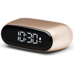 Lexon Design Minut LR154D Travel Alarm Clock Made of ABS and Aluminium in Gold, Dimensions: 6.5 cm x 4.5 cm x 2.5 cm