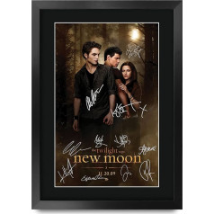 HWC Trading The Twilight Saga: New Moon The Cast Kristen Stewart Robert Pattinson Gifts Printed Poster Autograph Picture for Movie Memorabilia Fans - A3 Framed