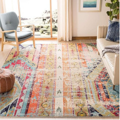 SAFAVIEH Boho Chic Teppich für Wohnzimmer, Esszimmer, Schlafzimmer - Monaco Collection, Kurzer Flor, Multi, 122 X 170 cm