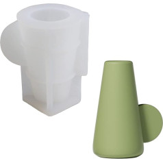 BOOWAN NICOLE Geometric Disc Candle Holder, Silicone Molds for Taper Candles, Cement Candle Holder, Tray, Christmas, Home Decoration (SH0936-3)