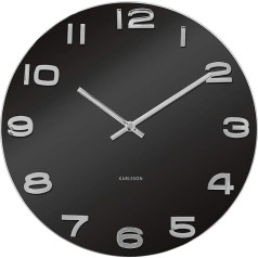 Karlsson Vintage Round Glass Wall Clock, Black