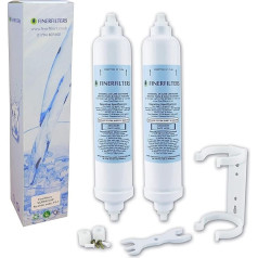 Finerfilters Kühlschrank-Wasserfilter, kompatibel mit Samsung EF9603, WSF100, DA2910105J, BL9808, DD7098 und anderen Kühlschrank-Filtern, die an 6,35 mm (1/4 Zoll) LLDPE-Rohr angeschlossen sind, 2 Stück