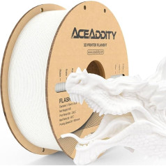 Aceaddity PLA+ Filament 1.75 mm Flash PLA High Speed 3D Printer Filament, Dimensional Accuracy +/- 0.02 mm, 1 kg Cardboard Spool, 3D Printing Filament, Fits Most FDM 3D Printers (1 kg White)