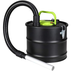 BAKAJI 8054317254894, Blower 800 W Vacuum Cleaner Ash Vacuum Cleaner Pellet Stove 15 L, Metal, Black, 800 W - 15 Litres