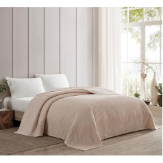 Beatrice Home Fashions Chenille Bedspread, King Size Bed Cover, Blush