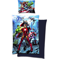 Avengers Bed Linen 140 x 200 cm 70 x 90 cm Pillowcase [Reversible Motif 2 Designs] 100% Microfibre, Tested for Harmful Substances, Oeko-Tex