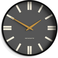 NEWGATE® Plaza Wall Clocks - Round Clock - Kitchen Clock - Clocks for Living Room - Office Clock - Statement Clock - Deep Straight Case - Marking Dial (Black)