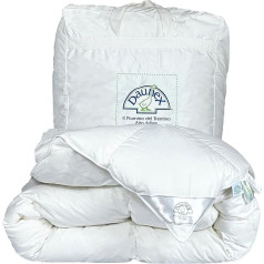 Daunex Double Duvet 250 x 200 cm 100% Siberian Goose Down Winter Hypoallergenic Dust Mite Proof Machine Washable Made in Italy Model Courmayeur Extra Warm