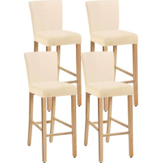 SHILV. HOME Stretch Removable Washable Dining Room Chair Covers, Bar Stool Covers, Bar Stool Chair Covers, Pub Counter Seat Cover (Cream, Set of 4)