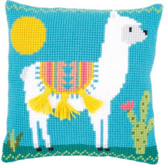 Vervaco Cross Stitch Cushion Kit: Llama, NA, 40 x 40cm