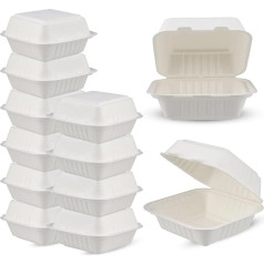 CHEF ROYALE 50 Pack Eco Friendly Bagasse Takeaway Burger Boxes Ideal for Snack, Grocery Delivery, Outdoor Events, Catering, Festivals and Markets 6