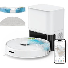 SwitchBot Robot Vacuum Cleaner S1 Plus with Suction Station, 70 Days Hands-Free Cleaning, LiDAR Navigation, Smart Mapping, 2700Pa Strong Suction Power, Compatible with Alexa, Ideal for Hard Floors,
