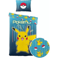 My sweety pop - Bedding - Pokémon - Pikachu - 2 Piece - Kids - Boys Duvet Cover - Reversible - 140 x 200 cm - Pillowcase - 70 x 90 cm Bedding - 100% Cotton - Gift Idea