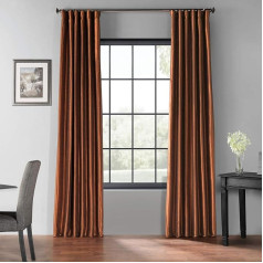 HPD Half Price Drapes Faux Silk Blackout Curtains for Room Decor Vintage Textured (1 Panel) PDCH-KBS36BO-96 Copper Kettle 50