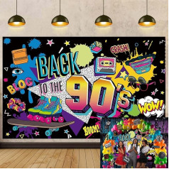 90s Theme Party Decorations Back to the 90s Backdrop Retro Hip Hop Graffiti Photoshoot Banner 90s Theme Party Supplies Photography Props (8x6ft)