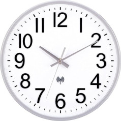VIVILINEN Radio-Controlled Silent Wall Clock Without Ticking Noises Radio Wall Clock Silent Wall Clock Non-Ticking Hanging Clock for Living Room Bedroom Office Kitchen 30 x 30 cm / 12 Inches (Type 3)