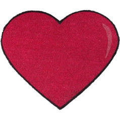 FISURA - Outside Heart Coconut Door Mat with Non Slip PVC Backing, Door Mat Shapes for Home Entrance Size: 60cm x 50cm x 1.5cm