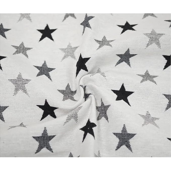 Luxury Tapestry Woven Curtain Fabric Upholstery Sofa Cushion Heavy Duty Material (200 x 140 cm, Lucero Stars B&W)