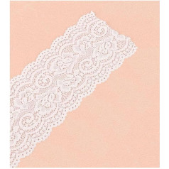 2 yards 10 cm white black wide elastic lace fabric trim bibbons embellishment handmade sewing cloth hair band bow DIY accessories, white 2 yards