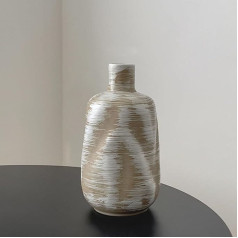 Vase, Keramik Vasen Landhausstil Rustikal, Vasen Deko für Trockenblumen, Blumenvasen Nordic für Tischdeko Innenbereich - Braun A, 19.5 cm