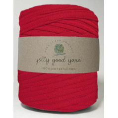 Jolly Good Yarn Recycled Cotton T-Shirt Yarn for Crochet Macrame Loom Knitting Apple Red 800g/100m