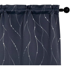 1 Pair Blackout Curtains Thermal Soft Mesh Silver Pattern Insulated Curtain for Living Room Bedroom Indoor 2 Panels with Bag (70 x 235 cm, Grey)