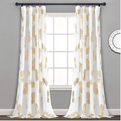 Lush Decor Pineapple Set Long Window Curtains 52