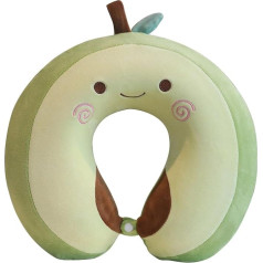 Jiakalamo Cute Travel Pillow for Kids and Adults, U-shaped Neck Pillow, Headrest Airplane Pillow, Headrest, Travel Accessories for Airplane, Car, Train, Bus, Lounger (Avocado)