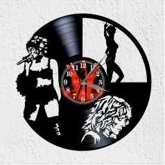 VINY WOODY Madame Records Large Wall Clock Vinyl Disc Clock New Wall Decoration Gift Original Queen of French Pop