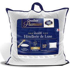 SWEETNIGHT Percale Pillow, 65 x 65 cm, 100% Cotton, Fluffy Comfort, Mite Protection, Quality Hotel Industry